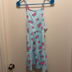 Cat & Jack Aqua Dress with Pink Watermelon Print